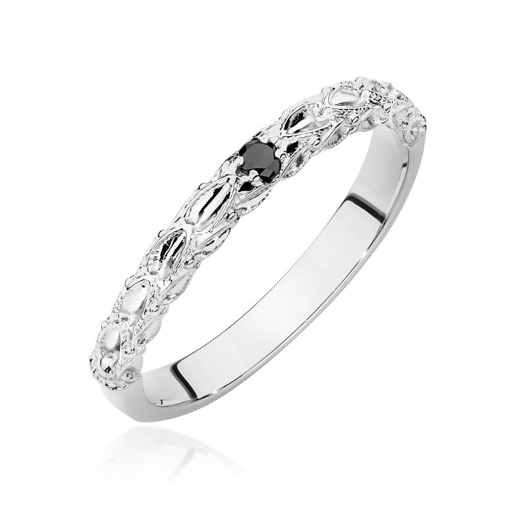 Inel Aur 14K cu Diamant Negru 0.03 ct