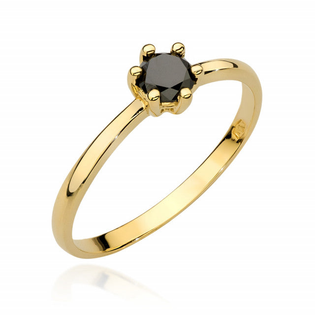Inel Aur 14k cu Diamant Negru 0,30 ct