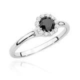 Inel Aur 14K cu Diamant Negru 0.50 ct si Diamante 0.10 ct