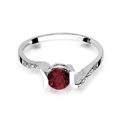 Inel Aur 14k cu Garnet 0.60 ct si Diamante 0.03 ct