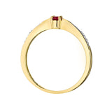 Inel Aur 14K cu Rubin 0.15 ct si Diamante 0.01 ct