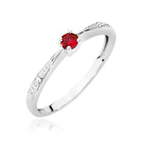 Inel Aur 14K cu Rubin 0.15 ct si Diamante 0.01 ct