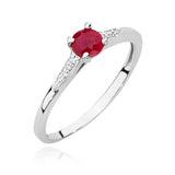 Inel Aur 14K cu Rubin 0.30 ct si Diamante 0.03 ct