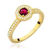 Inel Aur 14K cu Rubin 0.30 ct si Diamante Naturale 0.34 ct