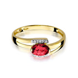 Inel Aur 14K cu Rubin 0.60 ct si Diamante 0.05 ct