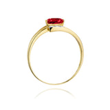 Inel Aur 14K cu Rubin 0.60 ct si Diamante 0.05 ct