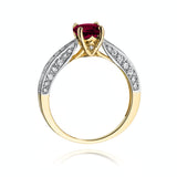 Inel Aur 14k cu Rubin 1.20 ct si Diamante 0.59 ct
