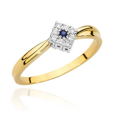 Inel Aur 14K cu Safir 0.03 ct si Diamante 0.07 ct