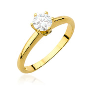 Inel Aur 14K cu White Sapphire 0.60 ct si Diamante Naturale 0.04 ct