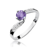 Inel Aur 14K cu Tanzanit 0.50 ct si Diamante 0.05 ct