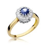 Inel Aur 14K cu Tanzanit 0.50 ct si Diamante Naturale 0.17 ct