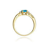 Inel Aur 14K cu Topaz 0.50 ct si Diamante 0.03 ct