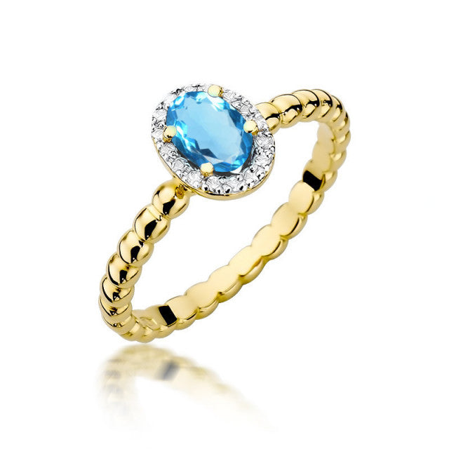 Inel Aur 14k cu Topaz 0.50 ct