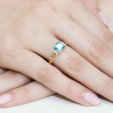Inel Aur 14k cu Topaz 1.40 ct