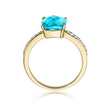Inel Aur 14k cu Topaz 2.0 ct si Diamante 0.07 ct