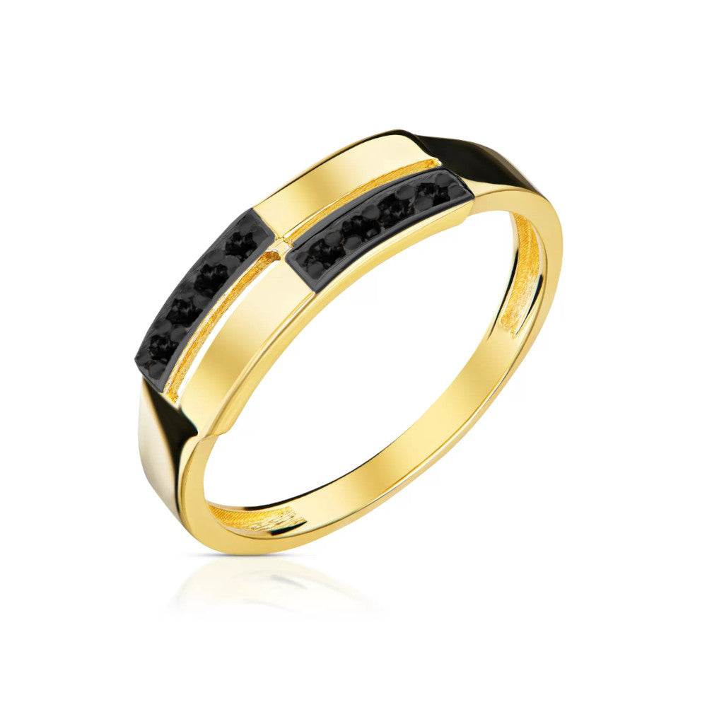 Inel Aur 14k cu Zirconii Negre