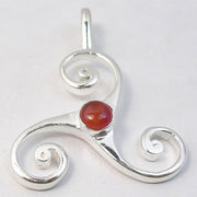 Pandantiv Argint 925 cu Carnelian 4.2 cm lungime