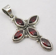 Pandantiv Argint 925 cu Garnet 4.4 cm lungime