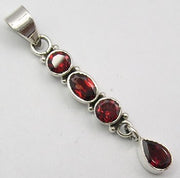 Pandantiv Argint 925 cu Garnet 4,6 cm lungime