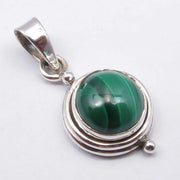 Pandantiv Argint 925 cu Malachite 2.5 cm lungime