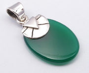 Pandantiv Argint 925 cu Onix Verde 3.1 cm lungime