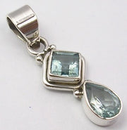 Pandantiv Argint 925 cu Topaz Albastru 3,3 cm lungime