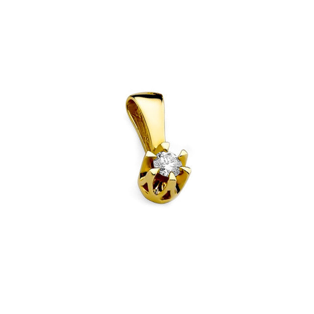 Pandantiv Aur 14K cu Diamant 0.10 ct