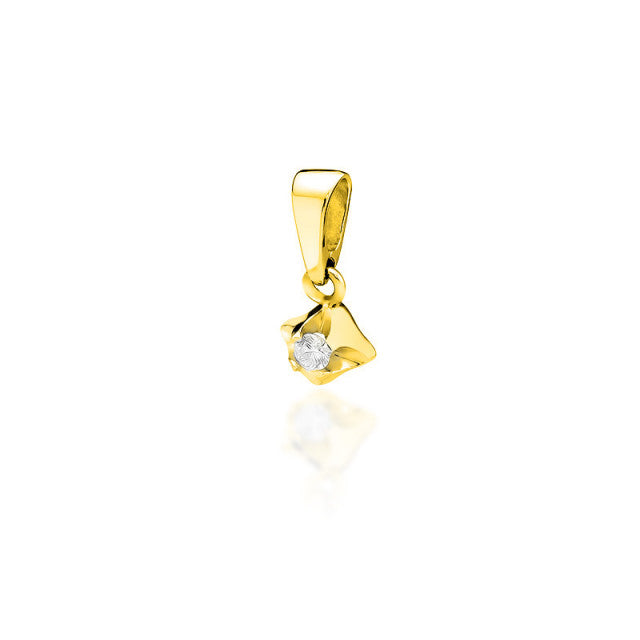 Pandantiv Aur 14K cu Diamant 0.10 ct