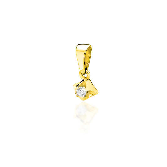 Pandantiv Aur 14 K cu Diamant 0.15 ct