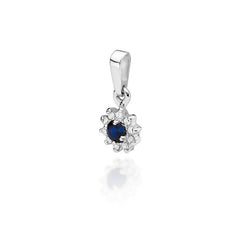 Pandantiv Aur 14 K cu Safir 0.15 ct si diamante