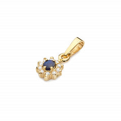 Pandantiv Aur 14 K cu Safir 0.15 ct si diamante