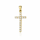 Pandantiv Cruce Aur 14 K cu Diamante 0.39 ct