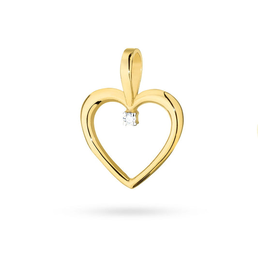 Pandantiv Inima Aur 14k cu Diamant 0.005 ct