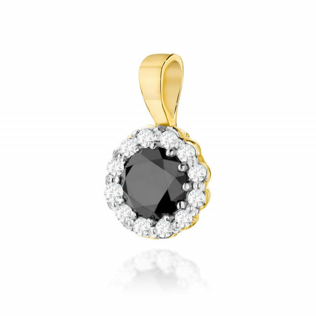 Pandantiv  Aur 14 K cu Diamant Negru 0.50 ct