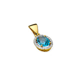 Pandantiv  Aur 14 K Topaz 1.70 ct si diamante