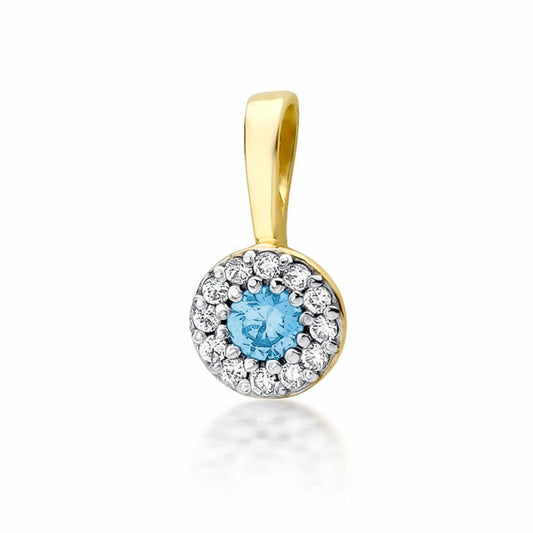 Pandantiv Aur 14 K Topaz 0.15 ct si diamante