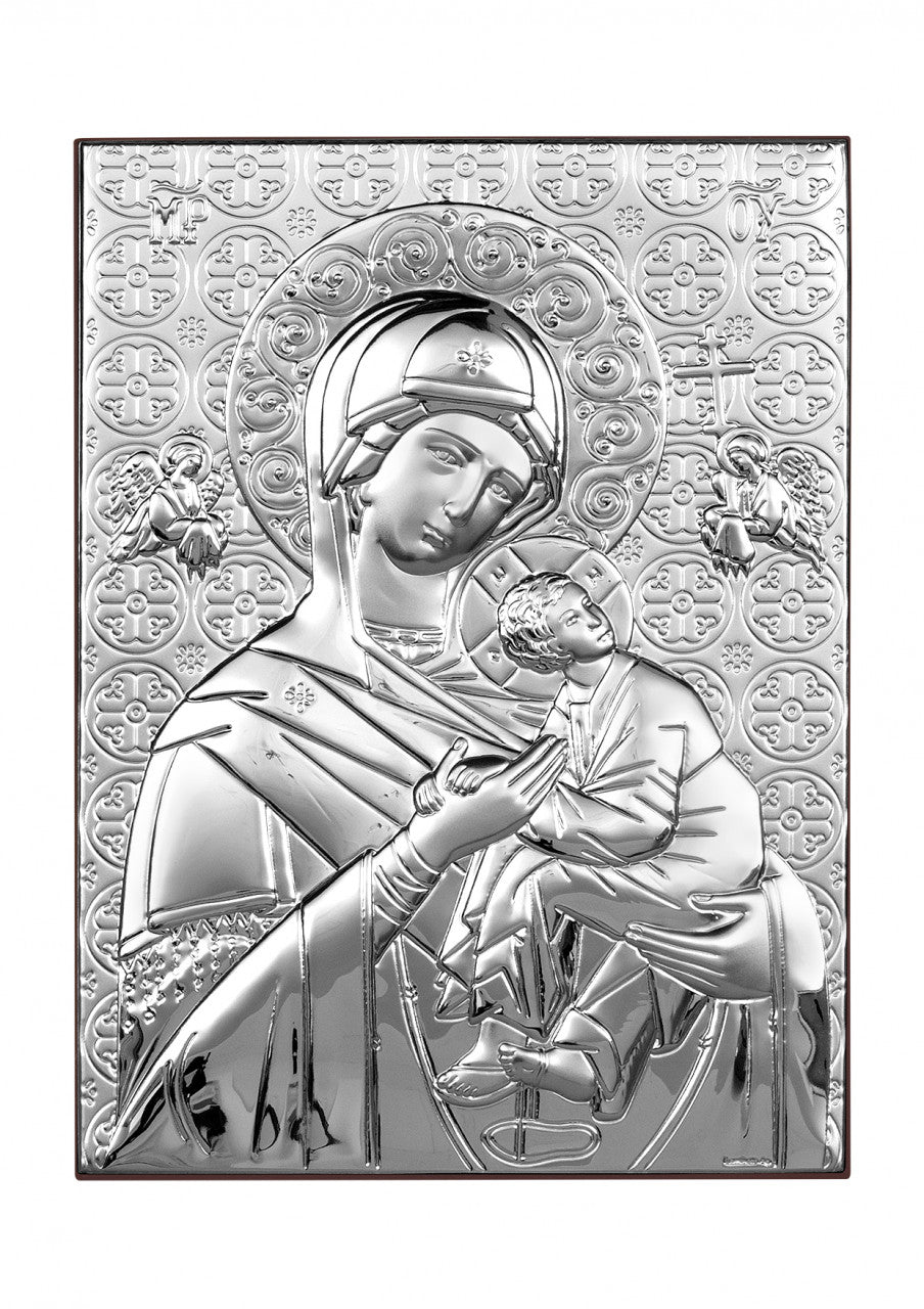 Tablou Maica Domnului cu Pruncu Argint 925 13x18cm