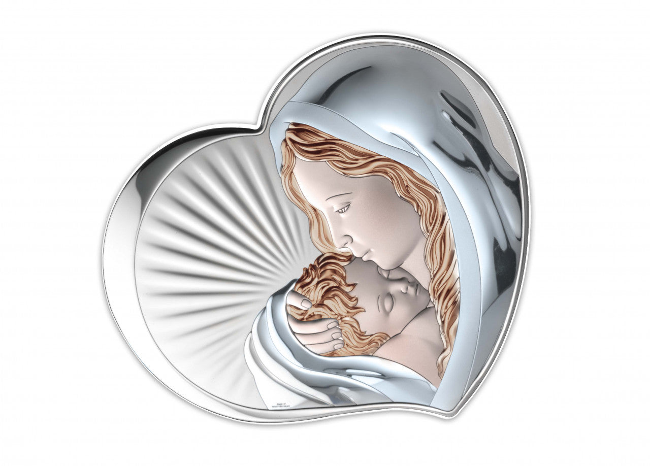 Tablou Maica Domnului cu Pruncul Argint 925 11x9 cm Color