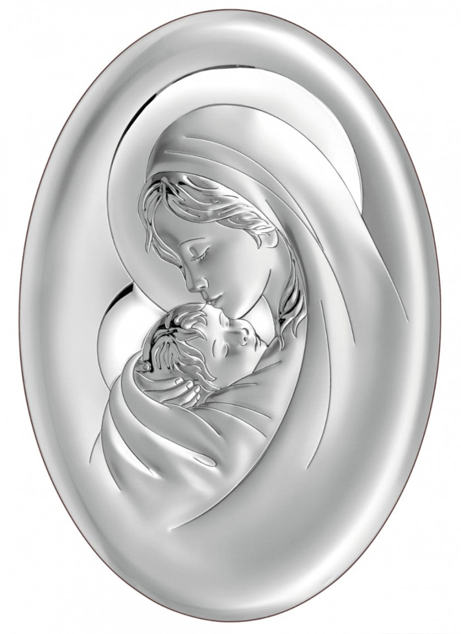 Tablou Maica Domnului cu Pruncul Argint 925 13x18 cm