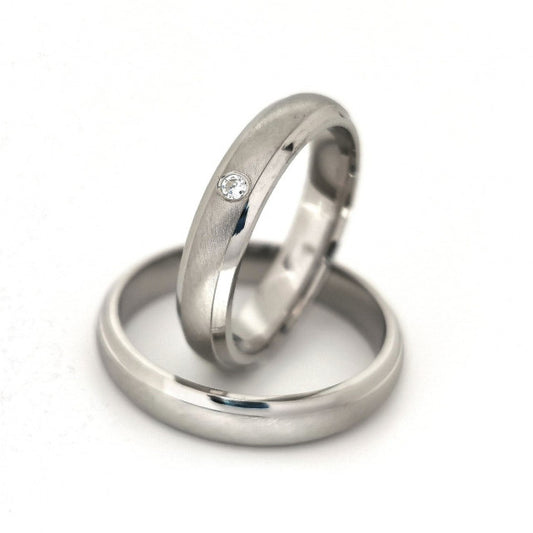 Verighete din Argint 925 rodiat si zirconiu- Simulated Diamond- Cod: AT2470